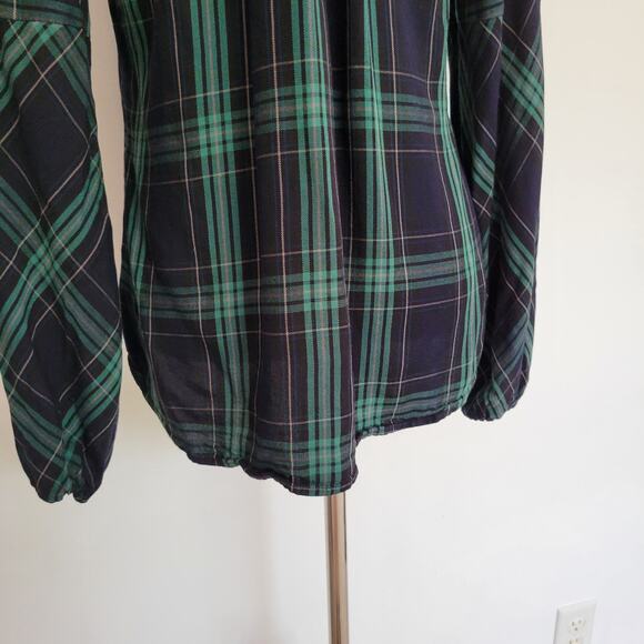 CAbi Big Sur Plaid Button Front Shirt Green Casual Viscose Fall Women Small - Picture 8 of 13
